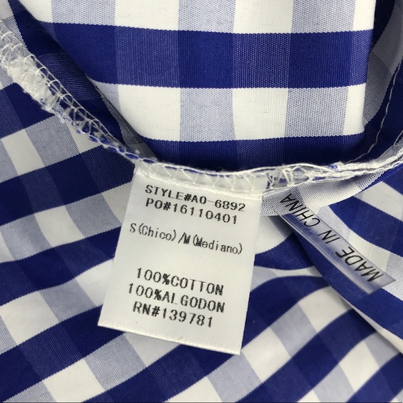 Farrow : Daytona Gingham Dress Blue Small/Medium - Picture 5 of 8